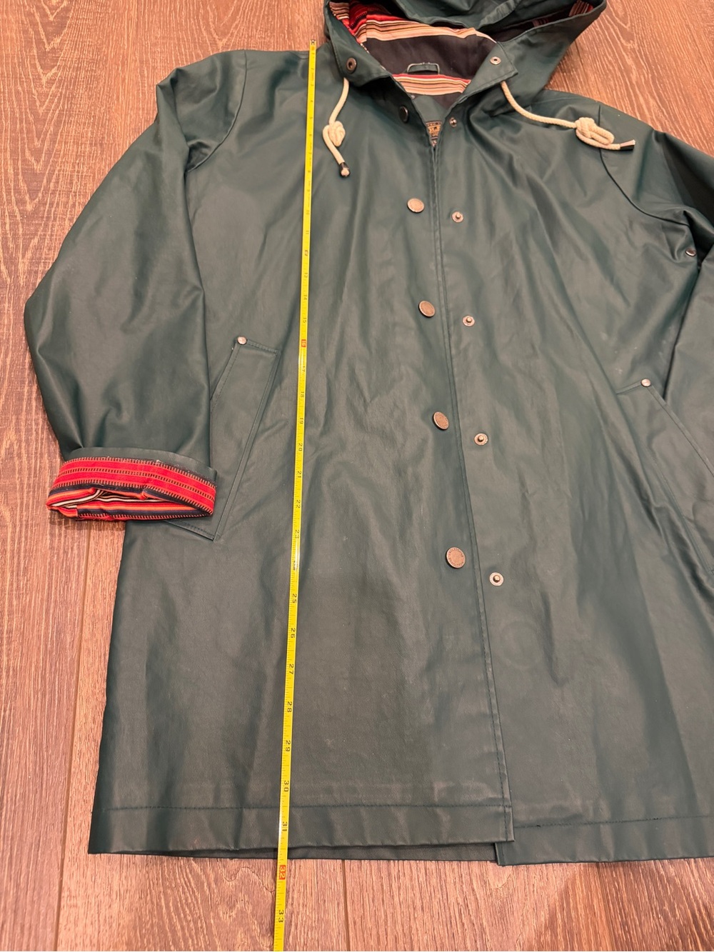Pendleton Hooded Raincoat Jacket - Dark Green - Picture 9 of 11